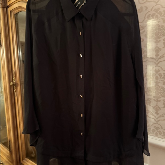 NWT CHICOS BLACK LABEL Black Button-Up Blouse - Picture 1 of 4